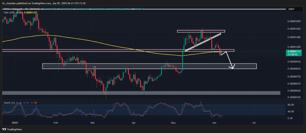 PEPEUSDT Daily Chart